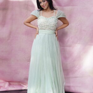 Mint Green Embellished Gown