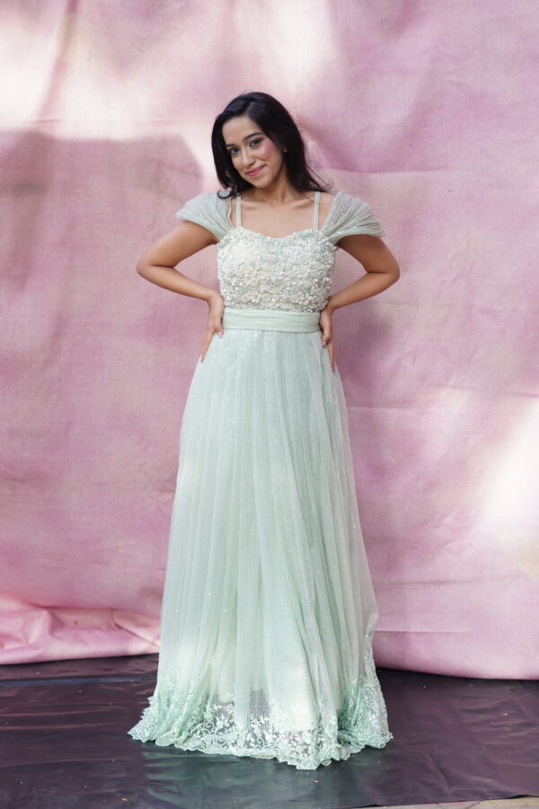 Mint Green Embellished Gown