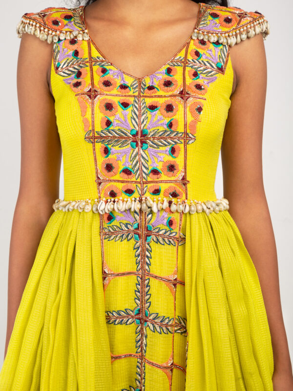 Lime Yellow Flared Gown - Image 2