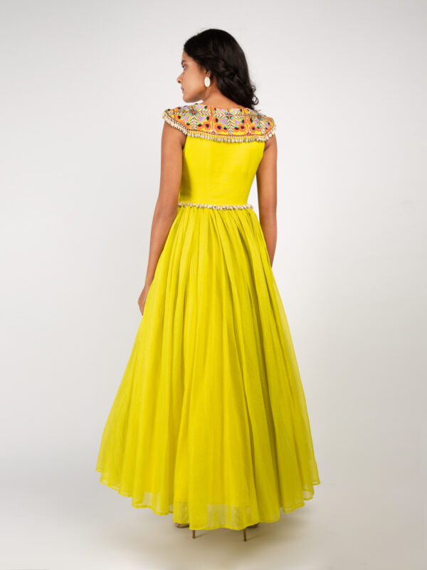 Lime Yellow Flared Gown - Image 4